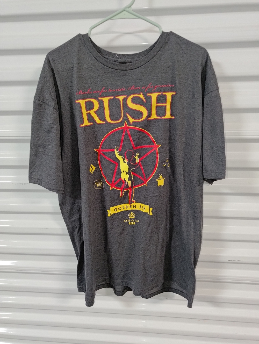 RUSH Golden Ale Graphic Crewneck Short Sleeve T-Shirt XL